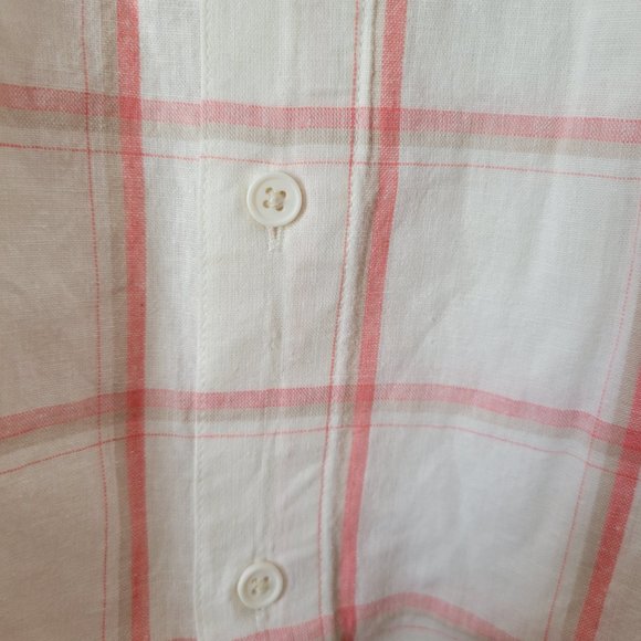 Goodfellow Button Up Shirt Men's Large Pink & Cream Short Sleeve Collared NWT - Picture 4 of 5